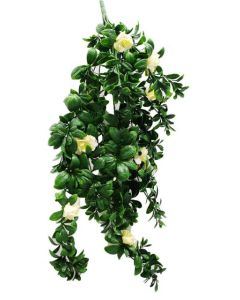 Hanging White Rose Stem UV 85cm