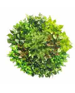 Artificial Green Wall Disk Art 80cm - Mixed Fern