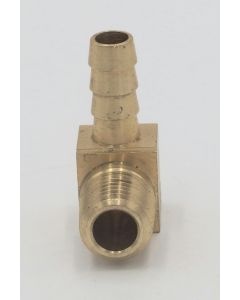 Parker brass 90 degree elbow 5/16" hose barb to 1/4" male pipe fitting