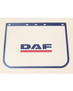 DAF Mudflap white rubber with DAF logo blue border 24"x 18"