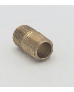 Parker brass 1/8" male to male close nipple fitting