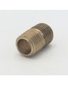 Parker brass 1/4" male to male close nipple fitting