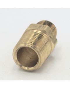 Parker brass 1/2" male to 3/8" male hex nipple fitting