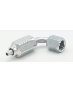 Parker steel 90 degree 3/16" - 1/4" swivel hydraulic hose fitting