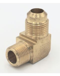 Parker brass 90 degree extruded elbow 1/2" flare - 3/8"male pipe