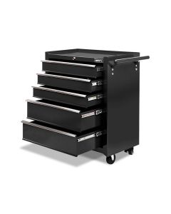 Giantz 5 Drawer Tool Box Cabinet Chest Trolley Box Garage Storage Toolbox Black