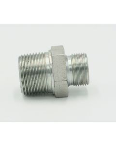 Steel Plated 3/4" BSPP x 1" BSPT Male Nipple Fitting