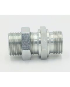 Steel Plated Bulkhead BSPP x BSPP Adaptor Fitting