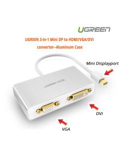 UGREEN 3-in-1 Mini DisplayPort to HDMI&VGA&DVI converter - white (10438)