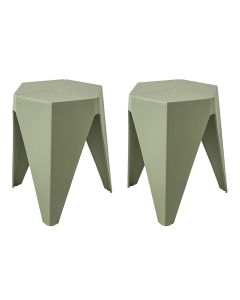 Artiss 2x Bar Stools Puzzle Plastic Foot Stool Green