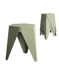 Artiss 4PC Puzzle Stool Bar Stools Stackable Green