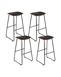 Artiss 4x Bar Stools Leather Padded Metal