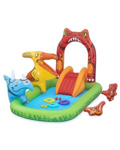 Bestway Kids Inflatable Play Splash Pool with Slide Ball Tossing Toys 242x140cm