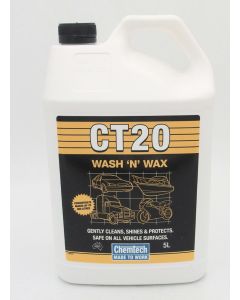 CHEMTECH BRAND CT20 Wash N Wax Concentrate 5 Litres. Part No CT20-5L