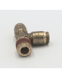 Brass pneumatic male run tee 3/8 x 1/4 fitting