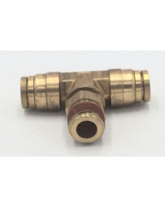 Brass d.o.t. male swivel branch tee 1/2 x 3/8 fitting