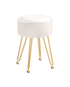 Artiss Ottoman Storage Foot Stool Velvet Round White