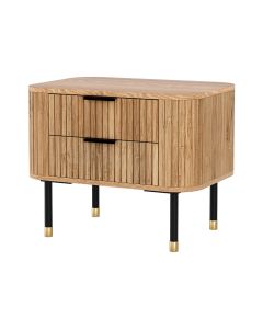 Artiss Bedside Table 2 Drawers Paulownia Wood Pine