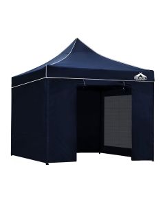 Instahut Gazebo Pop Up Marquee 3x3 Folding Tent Gazebos Camping 500D Oxford Navy