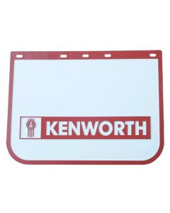 KENWORTH Mudflap PVC white with red border and KW name in red 61x33cm