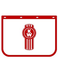 KENWORTH Mudflap white PVC with red BUG logo and border 61cm x 45cm