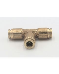 PARKER HANNIFIN BRAND Brass pneumatic push to connect 6mm tee connector. Part No MDQ64D0T6