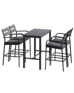 Gardeon Outdoor Bar Set 5-Piece Patio Dining Chairs Aluminium Table Stools