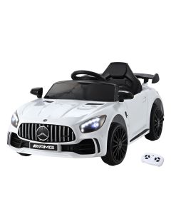 Kids Electric Ride On Car Mercedes-Benz AMG GTR Licensed Toy Cars Remote White