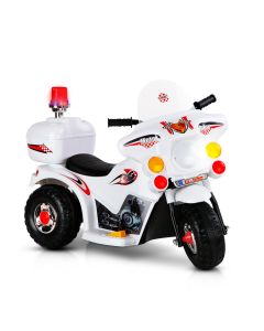 Rigo Kids Electric Ride On Police Motorcycle Motorbike 6V Battery White