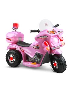 Rigo Kids Electric Ride On Police Motorcycle Motorbike 6V Battery Pink