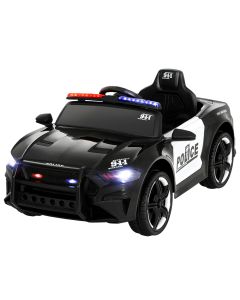 Rigo Kids Ride On Car Electric Patrol Police Cars Battery Powered Toys 12V Black