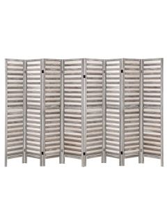 Artiss 8 Panel Room Divider Screen 326x170cm Louver Grey