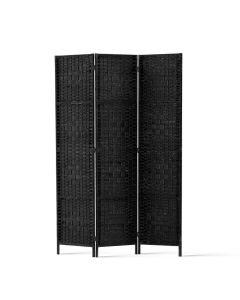 Artiss 3 Panel Room Divider Screen 123x170cm Woven Black