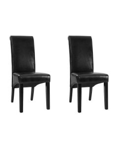 Artiss Dining Chairs Set of 2 Leather Parsons Chair Black