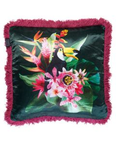 Jungle Fever Pink Filled Cushion by Bedding House