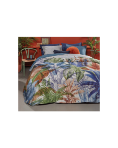 Isla Cotton Sateen Blue Quilt Cover Sets by Bedding House Queen