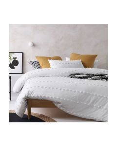 Serapian White Quilt Cover by Vintage Design Homeware Queen