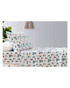 Plant Printed Microfibre Sheet Sets by Happy Kids Single