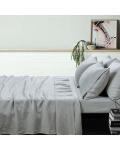 Dove Grey Linen Sheet Sets by Vintage Design Homeware Single