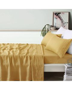 Olive Linen Sheet Sets by Vintage Design Homeware Single