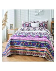 St Clair 100% Cotton Quilted 3 pcs Bedspread Coverlet Set King