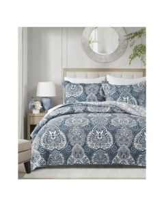 Night Reflection 100% Cotton Quilted 3 pcs Bedspread Coverlet Set King