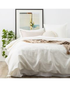 Cavallo Stone Washed 100% Linen White European Pillowcase by Renee Taylor