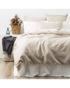 Cavallo Stone Washed 100% Linen Natural European Pillowcase by Renee Taylor