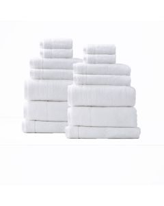 Aireys 650 GSM Zero Twist 14 Piece Snow Bath Towel by Renee Taylor