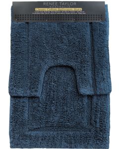 2 Piece 2200 GSM Tufted Blue Mirage Bath Mat Set by Renee Taylor