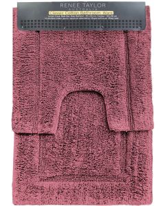 2 Piece 2200 GSM Tufted Rosebud Bath Mat Set by Renee Taylor