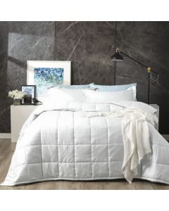 Binary 500 TC Cotton Jacquard White Comforter Set by Ddecor Home King