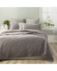 Attwood Vintage Stone Washed Cotton Quilted Charcoal Coverlet Set by Renee Taylor Queen/King