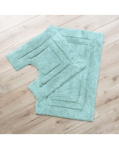 2200 GSM 2 Piece Tufted Aqua Bath Mat Set by Renee Taylor